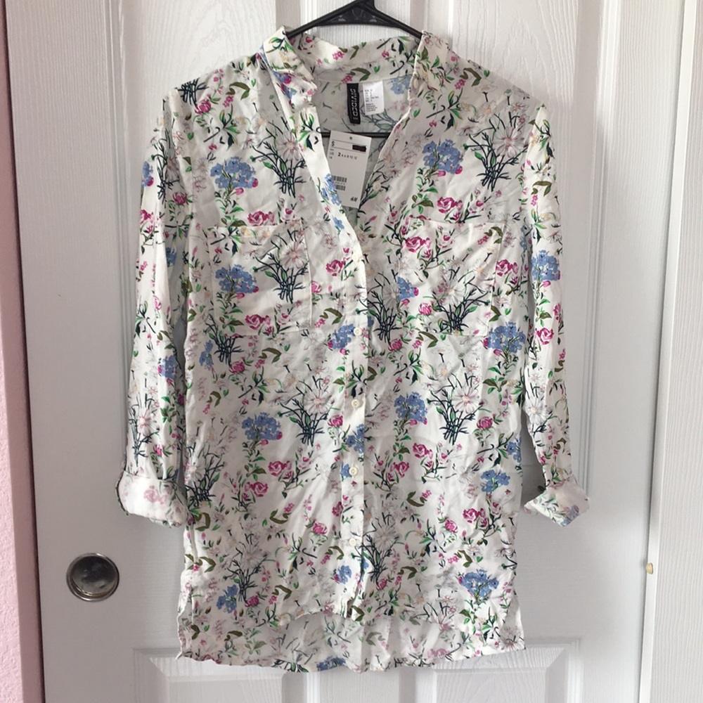 Floral button up long sleeve shirt